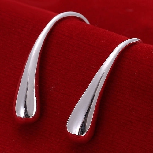 Women Fashion Luxury Silver Plated Waterdrop Hook Delicate Earrings Jewelry Image 1