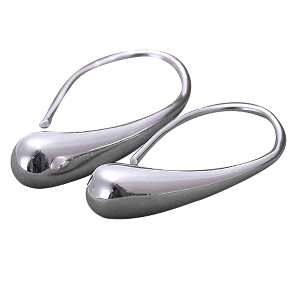Women Fashion Luxury Silver Plated Waterdrop Hook Delicate Earrings Jewelry Image 2