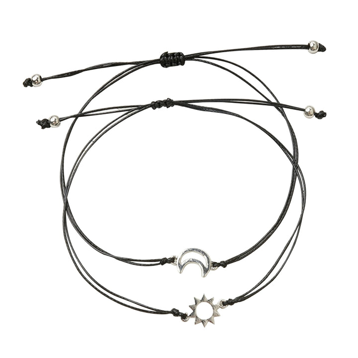 2Pcs Unisex Moon Sun Style Adjustable Couple Bracelet Friend Gift Accessories Image 7