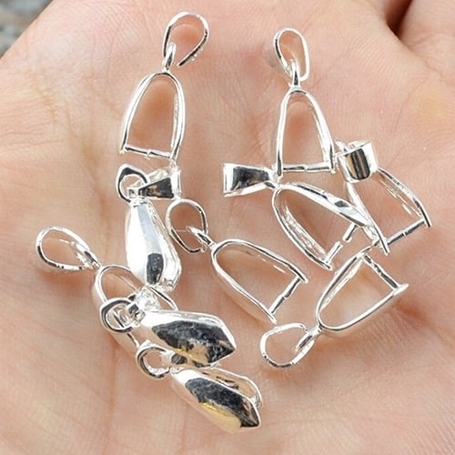 10 Pcs Silver Plated Clasps for Pendant Practical Findings Clip Jewelry Connector Image 2