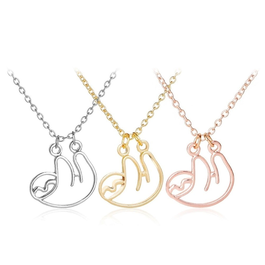 Fashion Hollow Sloths Pendant Animal Jewelry Womens Necklace Birthday Gift Image 1