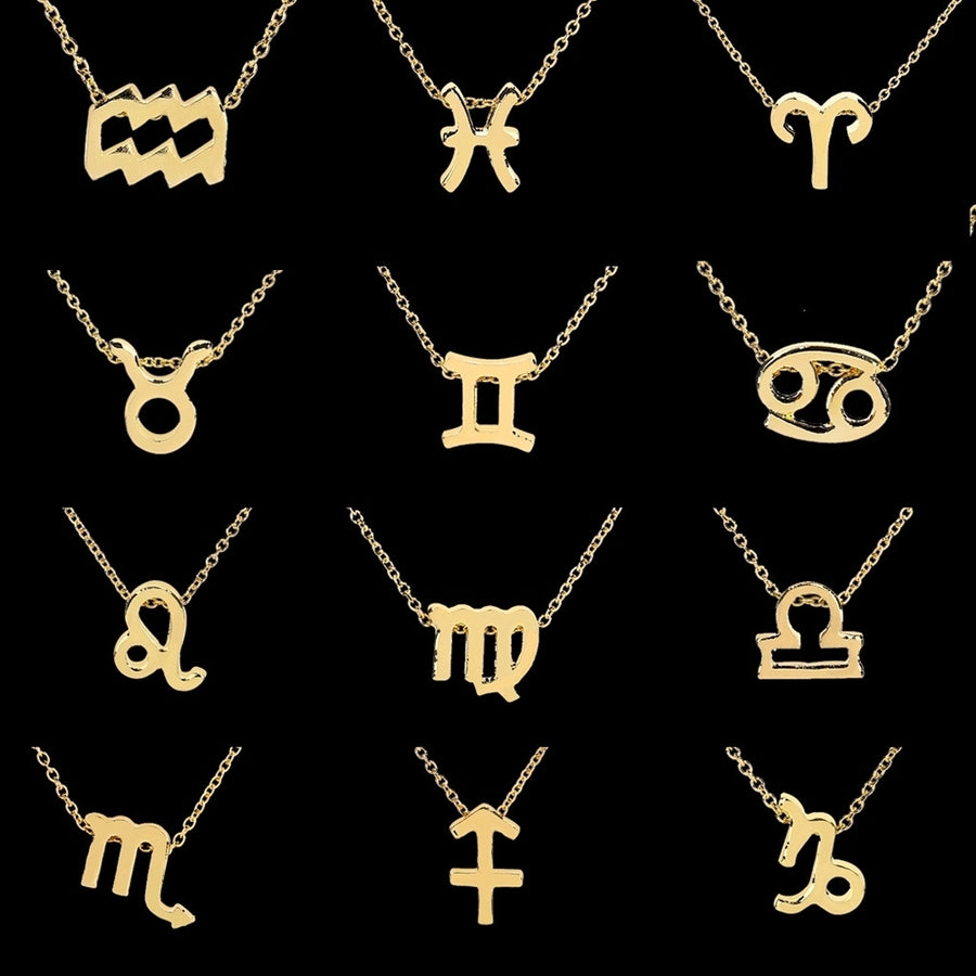 Fashion Women Twelve Constellations Pendant Clavicle Chain Necklace Jewelry Gift Image 1