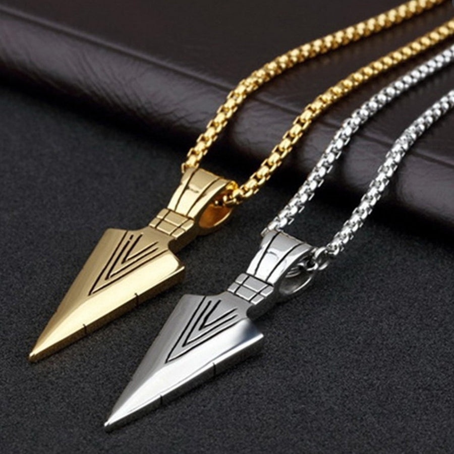 Fashion Men Arrow Head Pendant Necklace Street Party Long Chain Jewelry Gift Image 1