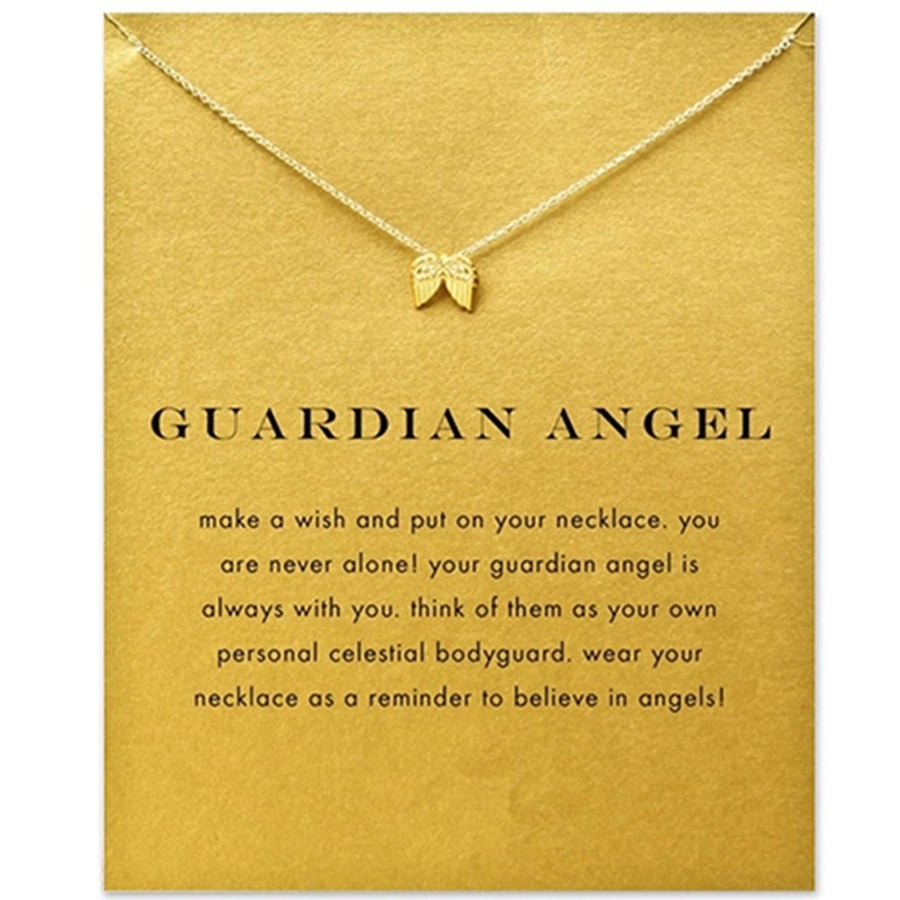 Women Gold Plated Angel Wings Pendant Clavicle Alloy Chain Necklace Jewelry Image 1