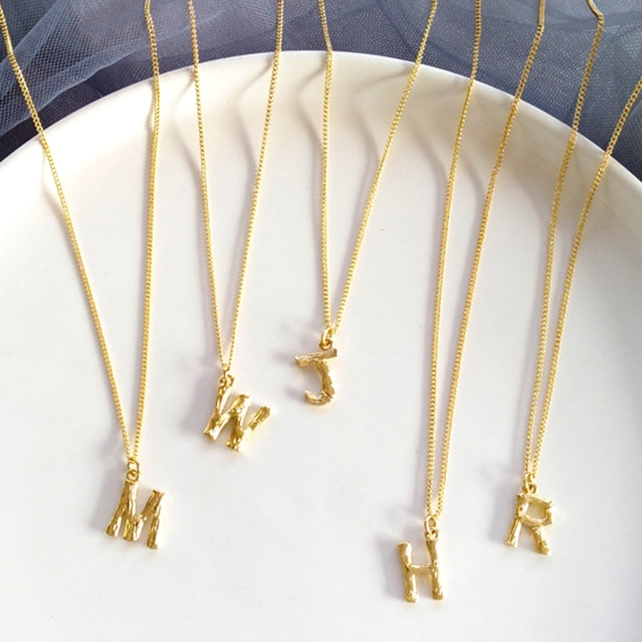 Minimalist Women Letter Alphabet Pendant Short Chain Necklace Party Jewelry Gift Image 1