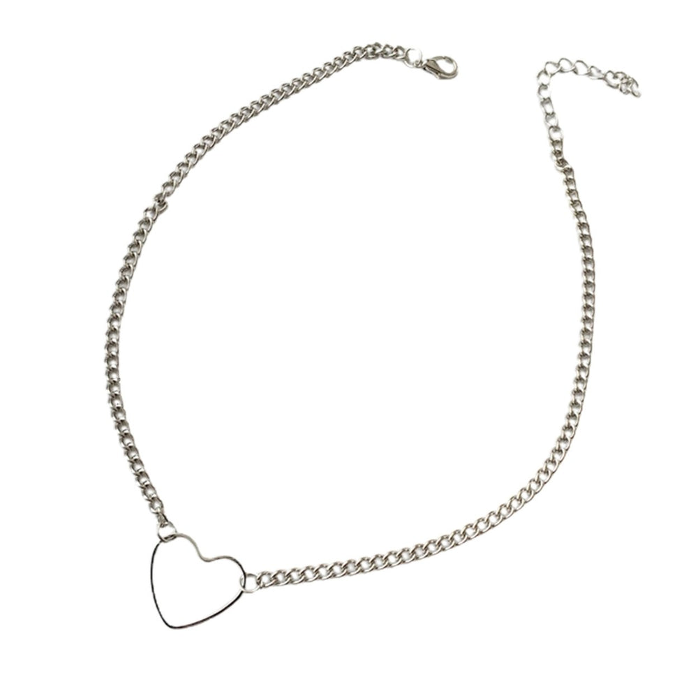 Women Simple Heart-shaped Hollow Pendant Necklace Choker Chain Accessory Gift Image 2