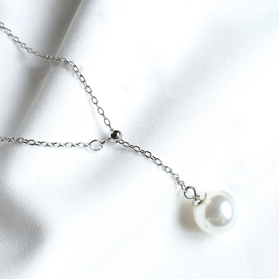 Fashion Simple Faux Pearl Thin Adjustable Chain Clavicle Necklace Jewelry Accessory for Valentine Day Image 1