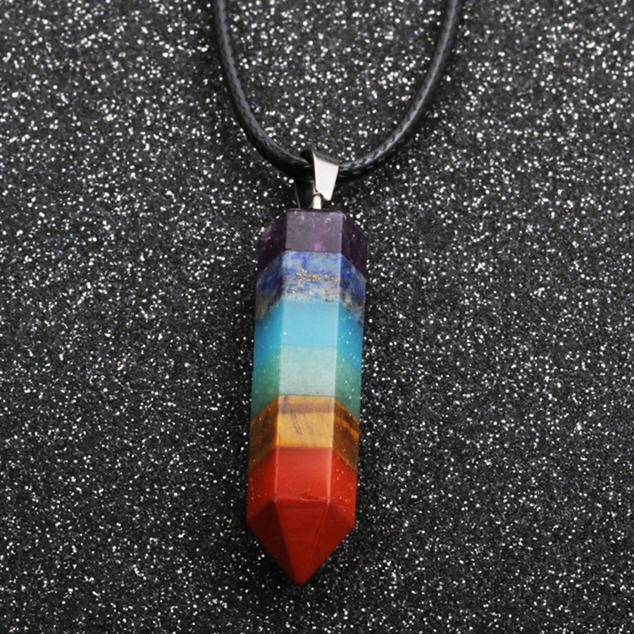 Unisex Necklace Multicolor Faux Stone Pendant Jewelry Long Lasting Fashion Appearance Pendant Necklace Jewelry Gifts Image 1
