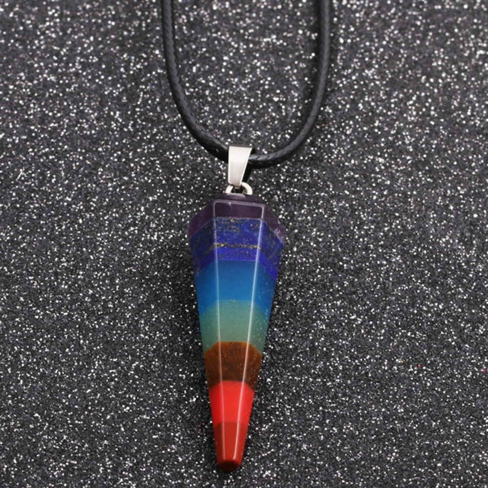 Unisex Necklace Multicolor Faux Stone Pendant Jewelry Long Lasting Fashion Appearance Pendant Necklace Jewelry Gifts Image 2