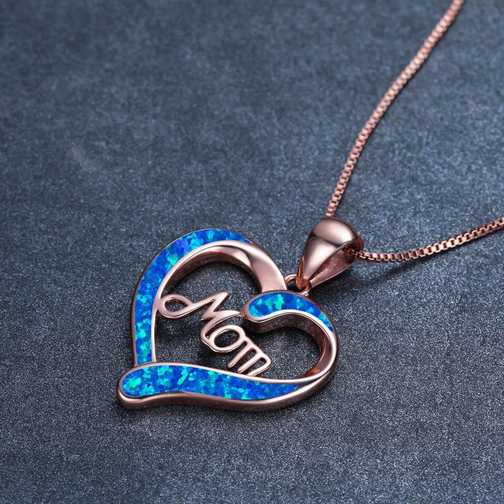 Pendant Necklace Hollow Out Heart Letter Jewelry Exquisite Bright Luster Mother Necklace for Mothers Day Image 3