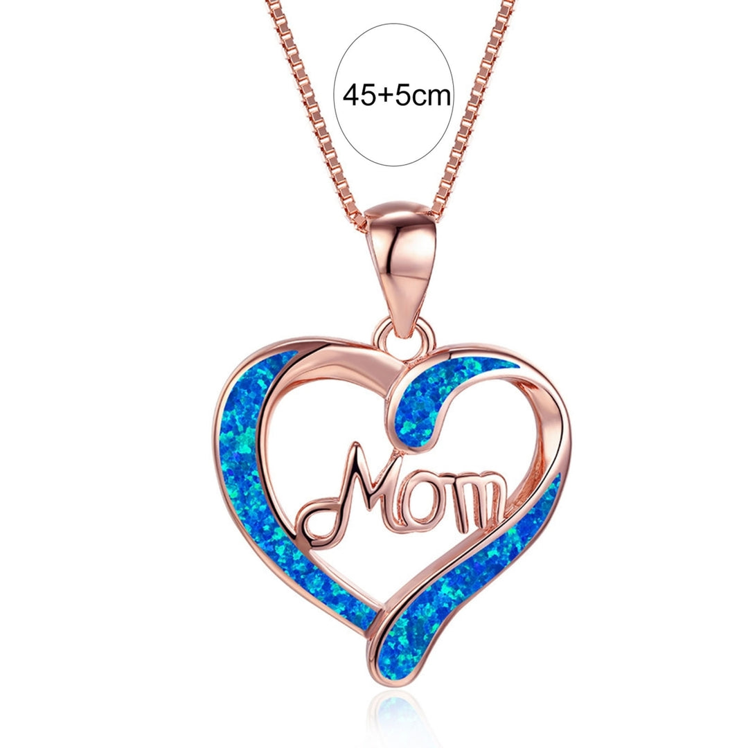 Pendant Necklace Hollow Out Heart Letter Jewelry Exquisite Bright Luster Mother Necklace for Mothers Day Image 4