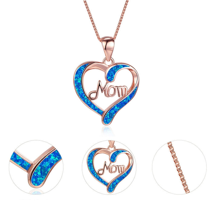 Pendant Necklace Hollow Out Heart Letter Jewelry Exquisite Bright Luster Mother Necklace for Mothers Day Image 6