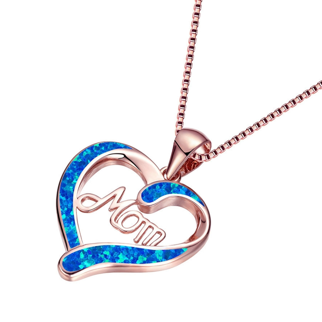 Pendant Necklace Hollow Out Heart Letter Jewelry Exquisite Bright Luster Mother Necklace for Mothers Day Image 8