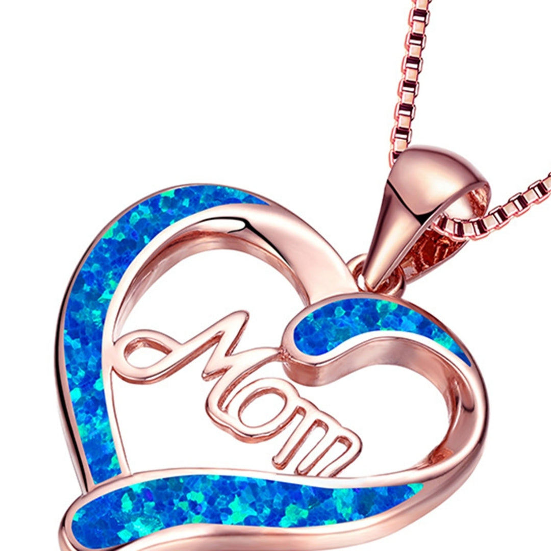 Pendant Necklace Hollow Out Heart Letter Jewelry Exquisite Bright Luster Mother Necklace for Mothers Day Image 9
