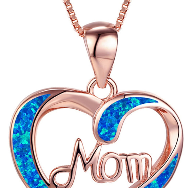 Pendant Necklace Hollow Out Heart Letter Jewelry Exquisite Bright Luster Mother Necklace for Mothers Day Image 10