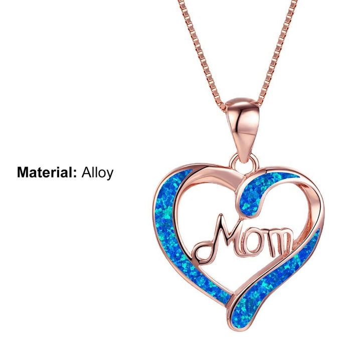 Pendant Necklace Hollow Out Heart Letter Jewelry Exquisite Bright Luster Mother Necklace for Mothers Day Image 11