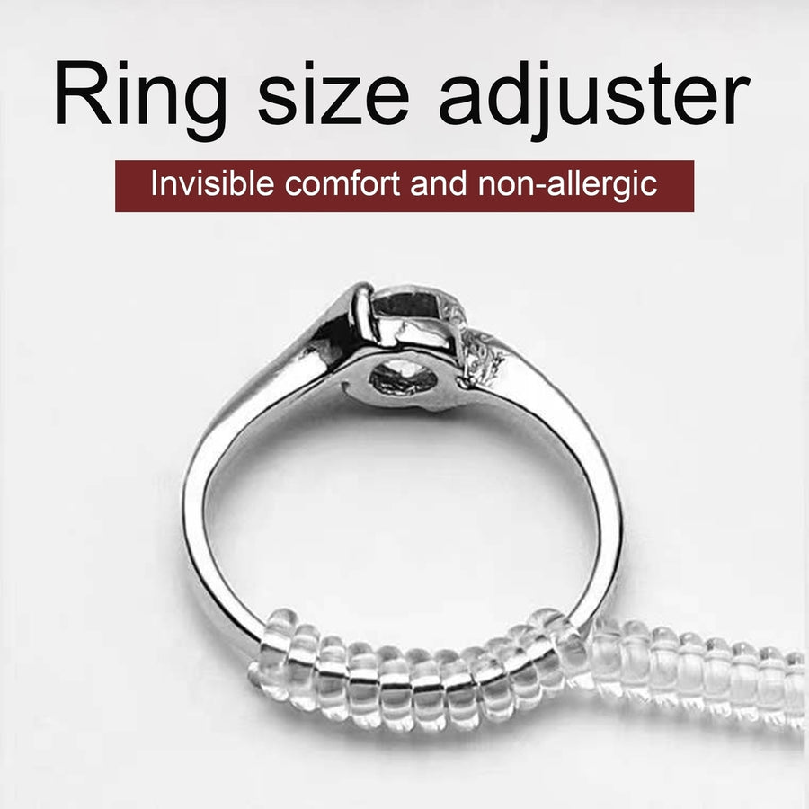5Pcs Ring Size Adjuster Invisible Soft Texture Comfortable Wearing Jewelry Guard Spiral Silicone Tightener for Loose Image 1