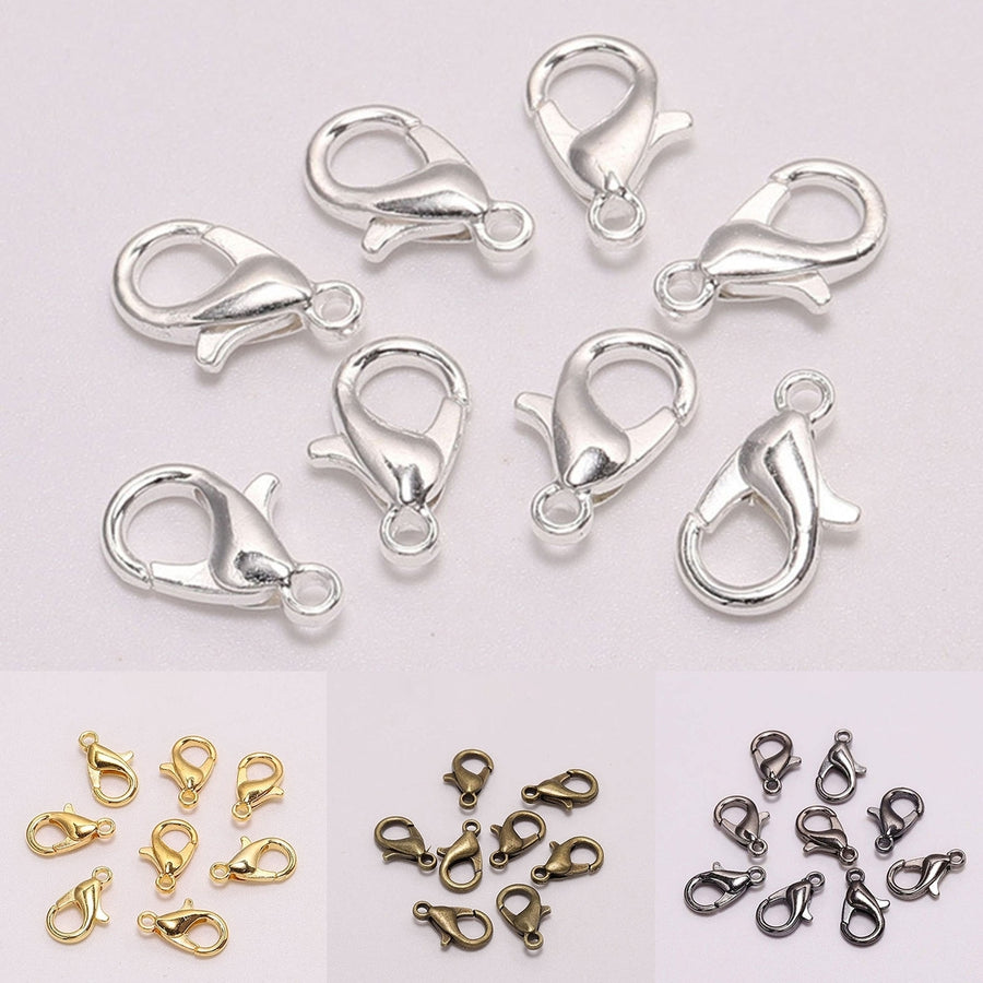 50Pcs Lobster Hooks Plated Multipurpose DIY Bracelet Necklace Key Ring Lobster Clasps Jewelry Findings Image 1