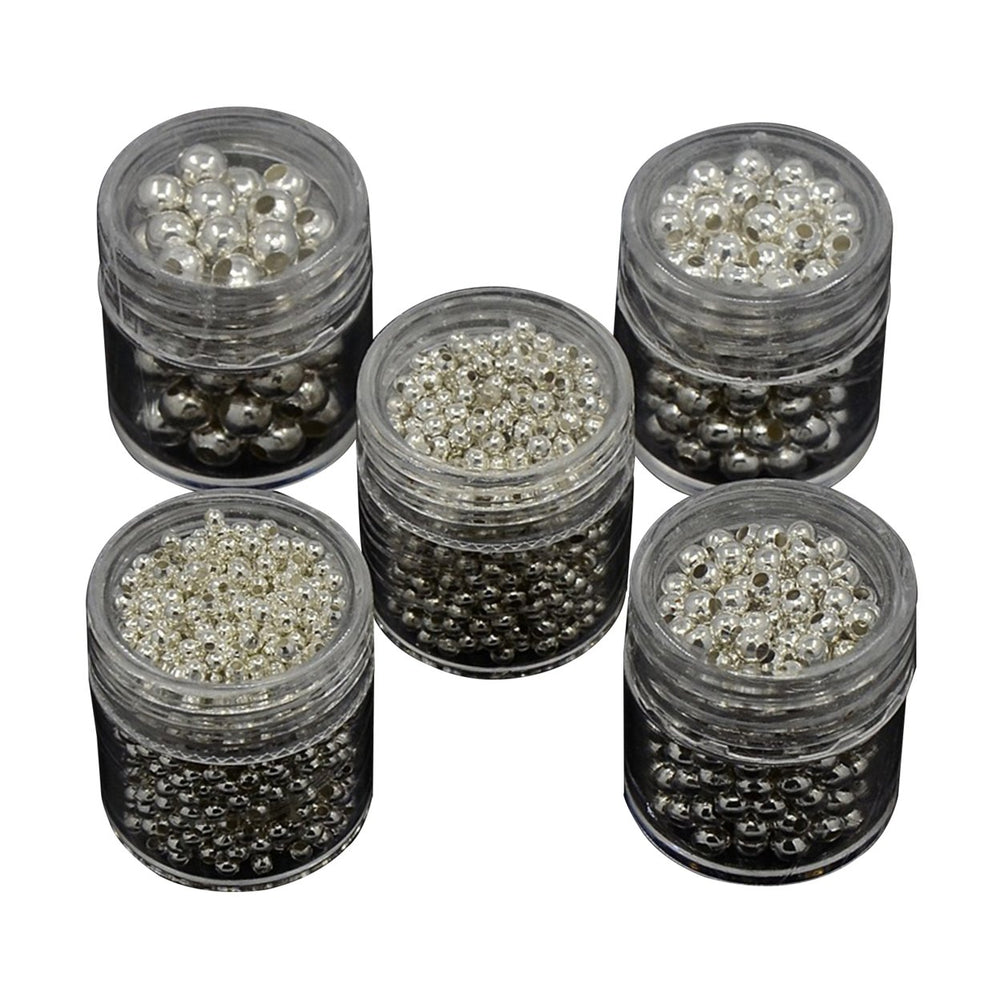 5 Boxes 2-5mm Spacer Bead Multi-size Wear-resistant Iron Stylish Spacer Beads for Handcraft Image 2