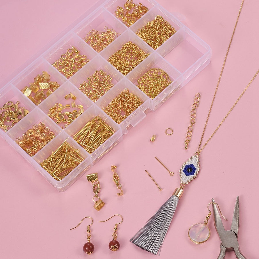 15 Grids/Box Exquisite Sturdy Necklace Bracelets Chain DIY Handmade Jewelry Kits Accessoies Image 1