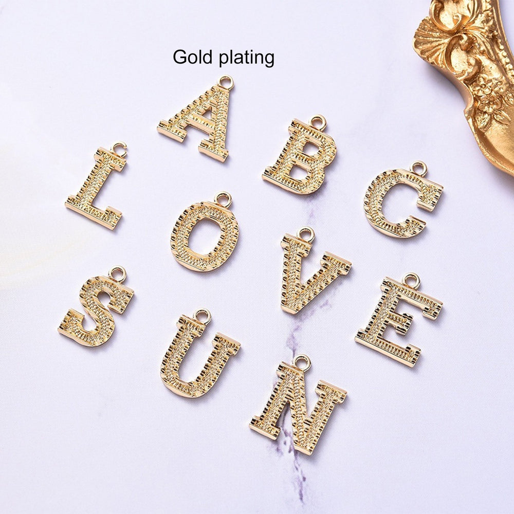 18K Pendant Letter-shaped Anti-allergic Alloy Stylish Jewelry Pendants for Necklace Image 2