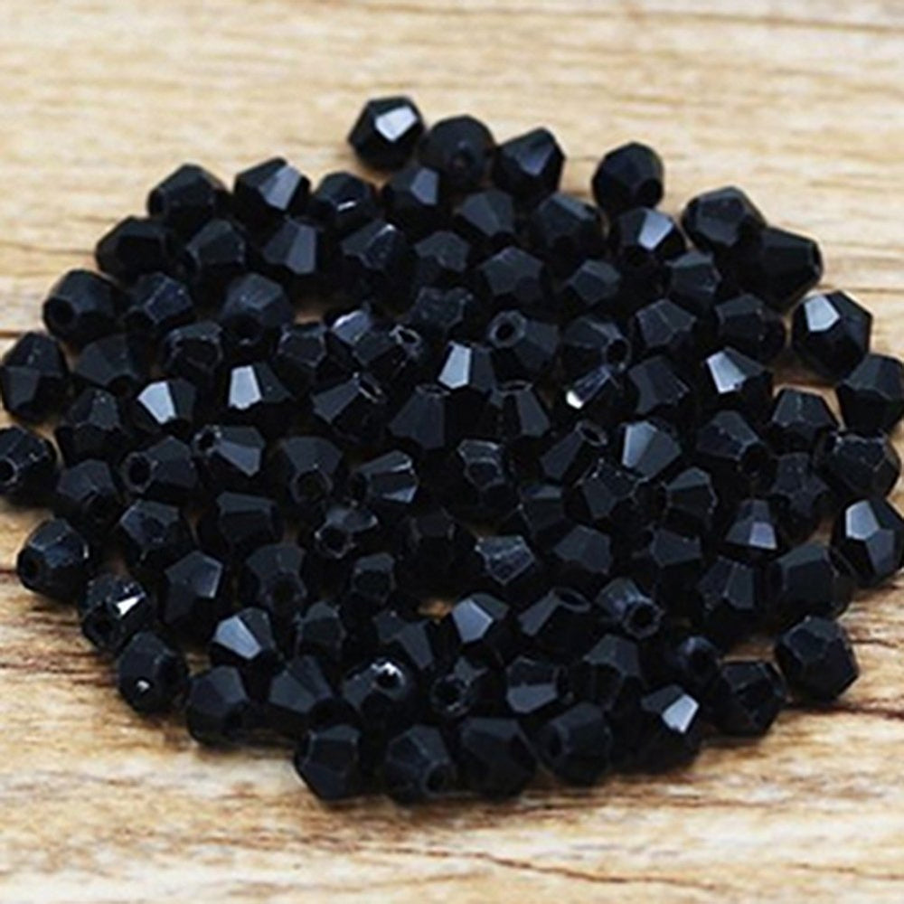 100 Pcs 4mm Loose Beads for Necklace Bracelet Jewelry Marking DIY Black Image 2