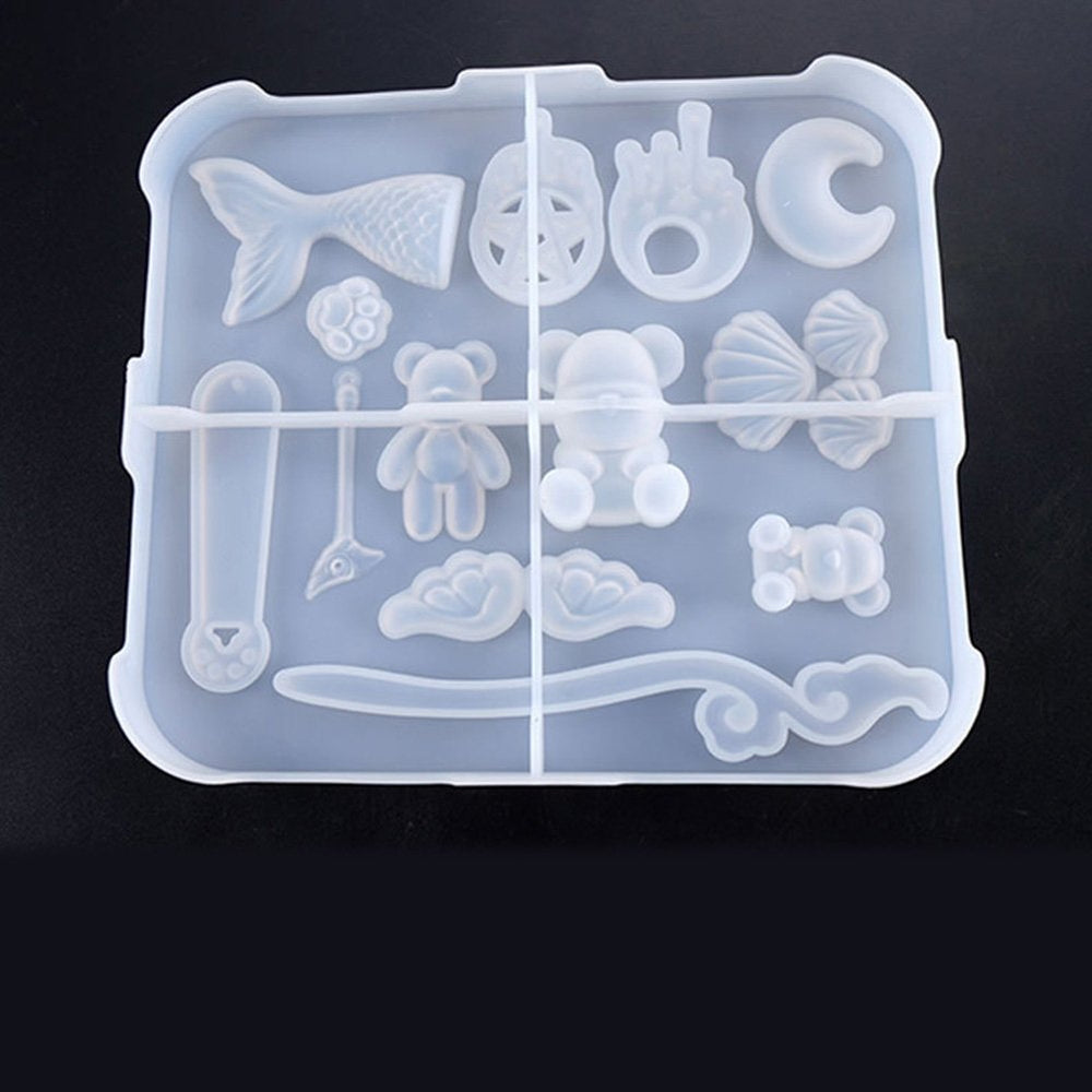 Bear Fishtail Shell Moon Silicone Mold Making DIY Handmade Tool Epoxy Craft Image 2