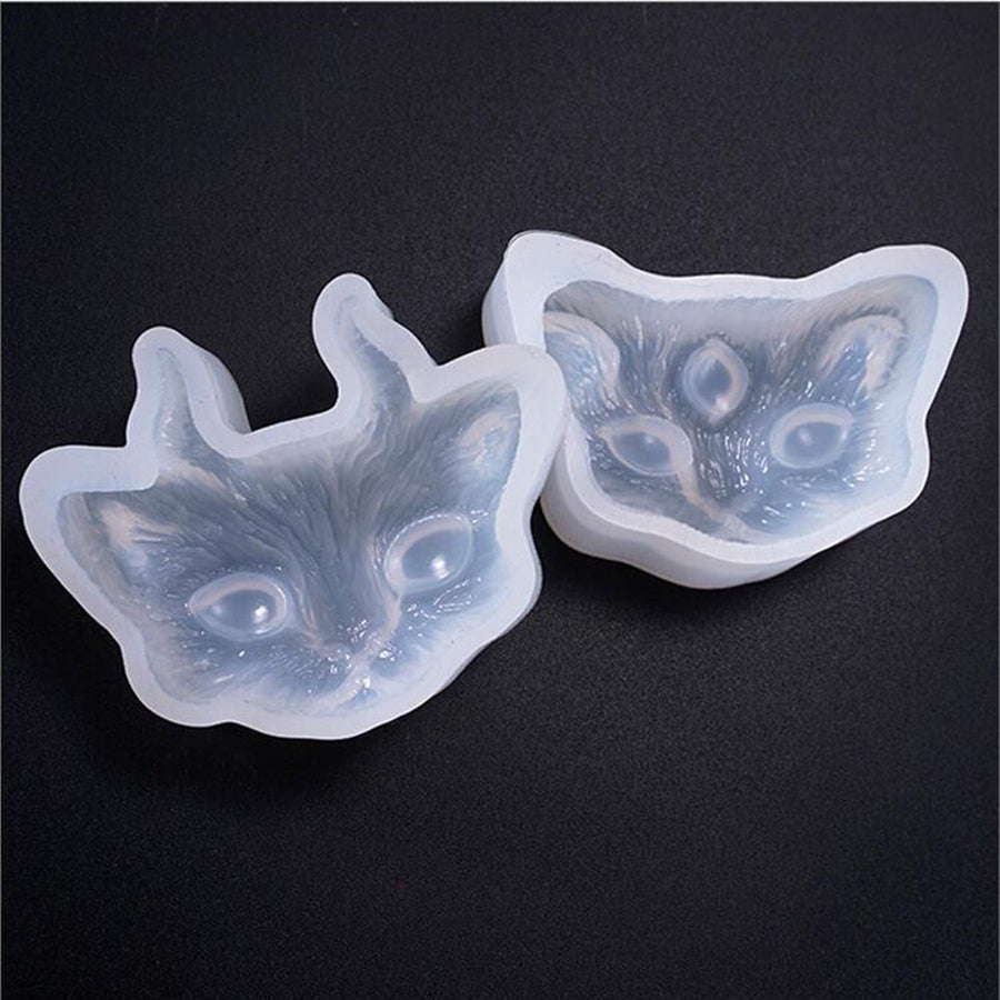 Silicone Mold 2/3-eye Cat Head Jewelry Making DIY Handicraft Mould Epoxy Tool Image 1