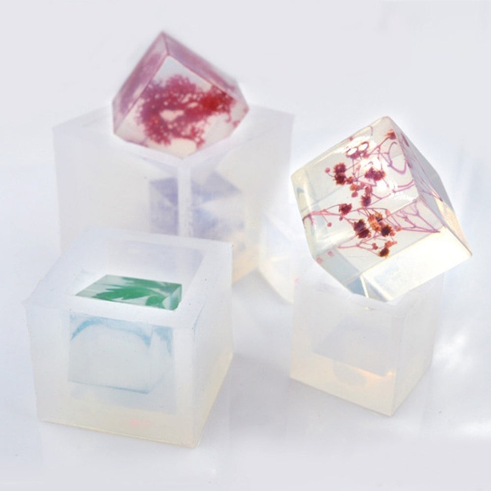Square Cube Shape Silicone Mold Pendant Jewelry Making DIY Resin Casting Mould for Home Image 2