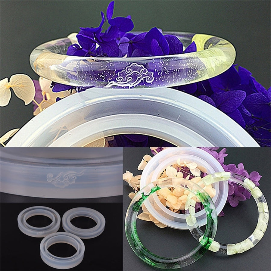 Round Silicone Bangle Casting Mold for Resin Bracelet Jewelry DIY Craft Tool Image 1