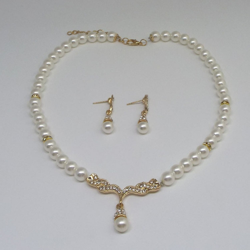 Jewelry Set Lightweight Unique Shape Alloy Unique Necklace Earrings Set for Party Image 2