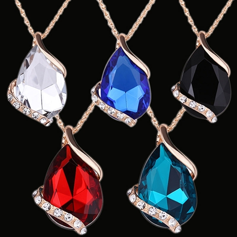 Womens Fashion Rhinestone Choker Chain Necklace Drop Earrings Jewelry Set Image 1
