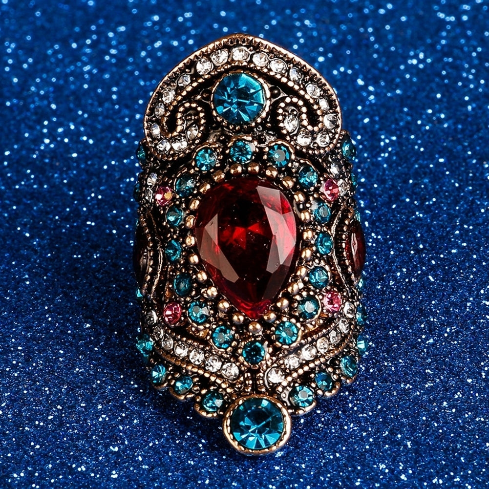 Women Bohemian Rhinestone Drop Earrings Eardrop Necklace Party Club Jewelry Set Image 9