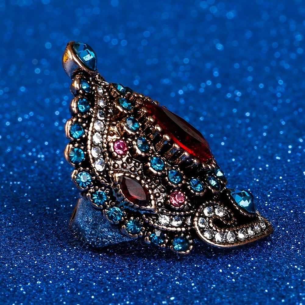 Women Bohemian Rhinestone Drop Earrings Eardrop Necklace Party Club Jewelry Set Image 11