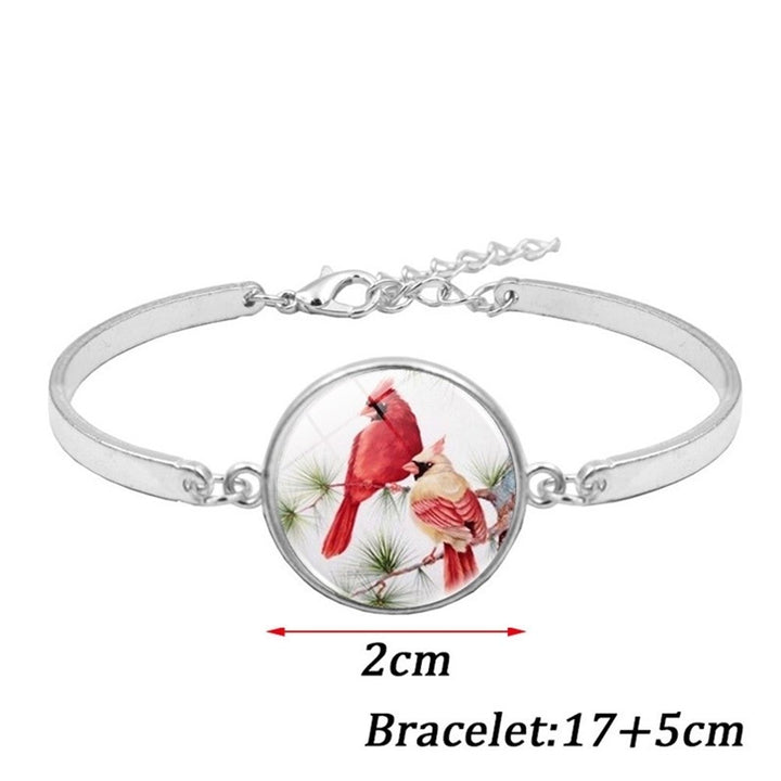 3Pcs Cardinal Bird Glass Cabochon Pendant Women Necklace Bracelet Earrings Image 8