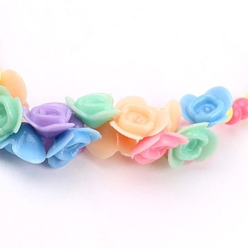 Kids Girls Lovely Multicolor Beads Flowers Necklace Bracelet 2 in 1 Party Jewelry Set Image 9