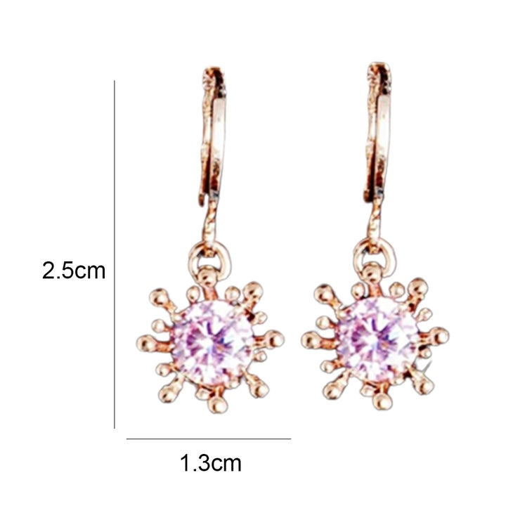 2Pcs Women Flower Rhinestone Inlaid Pendant Necklace Earrings Party Jewelry Image 9