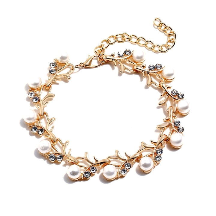 Elegant Faux Pearl Rhinestone Necklace Earrings Bracelet Bridal Jewelry Gift Image 9