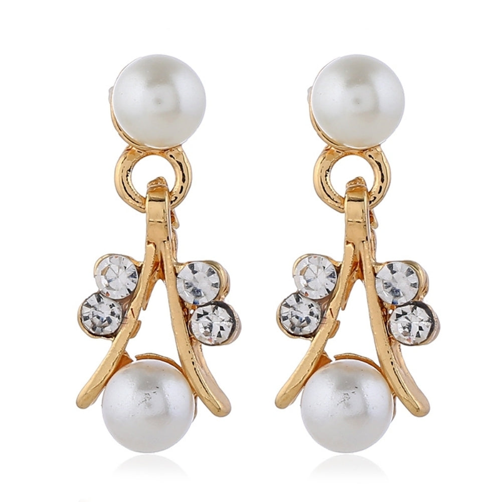 Elegant Faux Pearl Rhinestone Necklace Earrings Bracelet Bridal Jewelry Gift Image 12