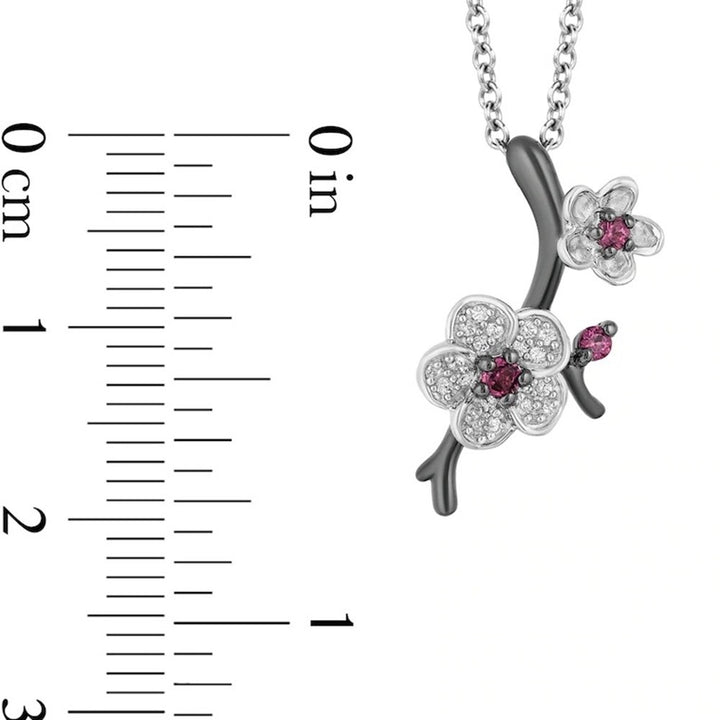 Rhinestone Plum Blossom Flower Women Necklace Ear Stud Earrings Finger Ring Image 9