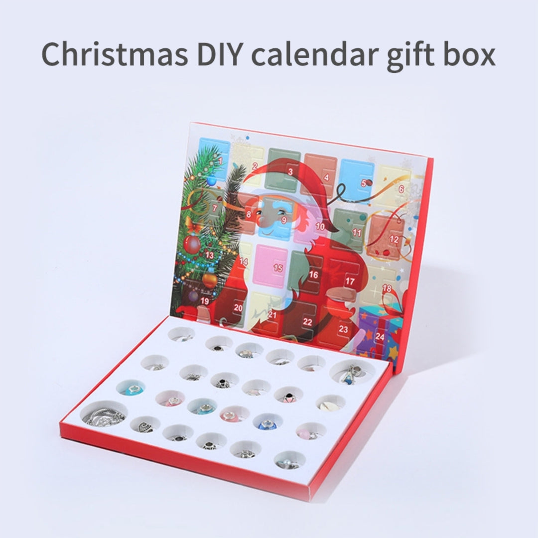 Xmas Countdown Santa Calendar Beads DIY Bracelet Jewelry Making Kit Kids Gift Image 4