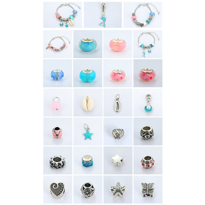 Xmas Countdown Santa Calendar Beads DIY Bracelet Jewelry Making Kit Kids Gift Image 7