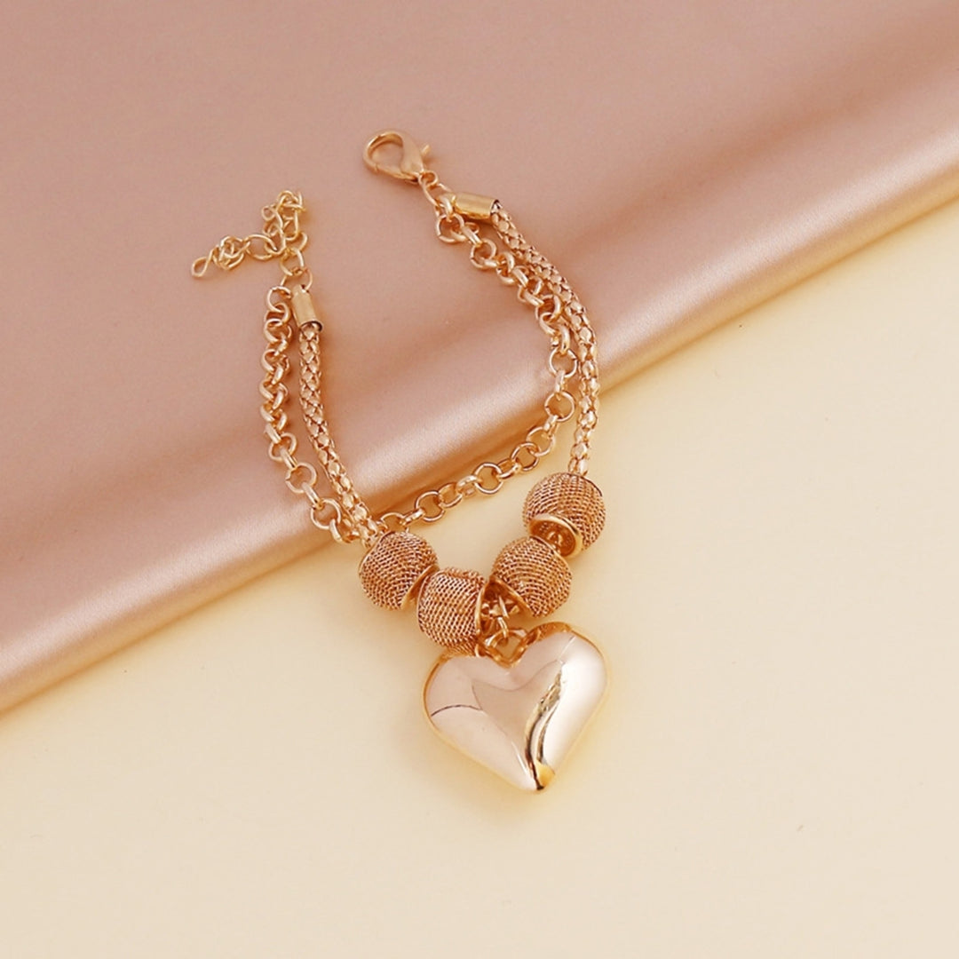 Necklace Heart Pendant Link Chain Women Multi-layer Necklace Electroplating Hook Earrings Bracelet for Party Image 10