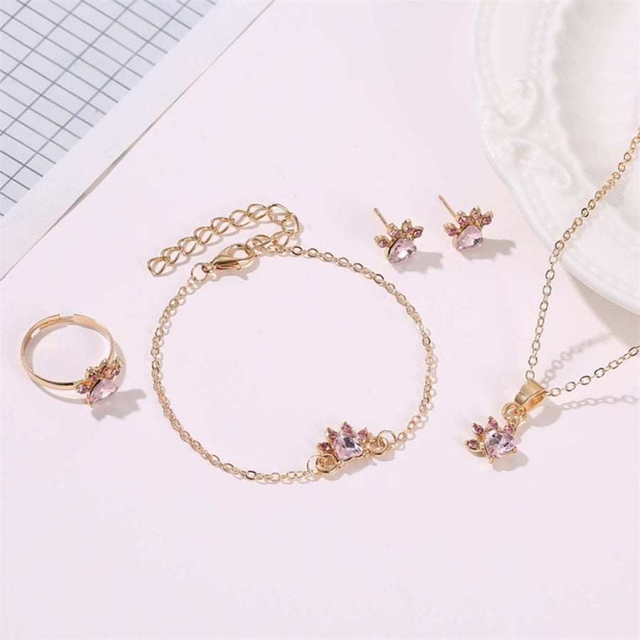 1 Set Stud Earrings Exquisite Workmanship Anti-allergy Alloy Decorative Earrings Necklace Bracelet Ring for Party Image 1