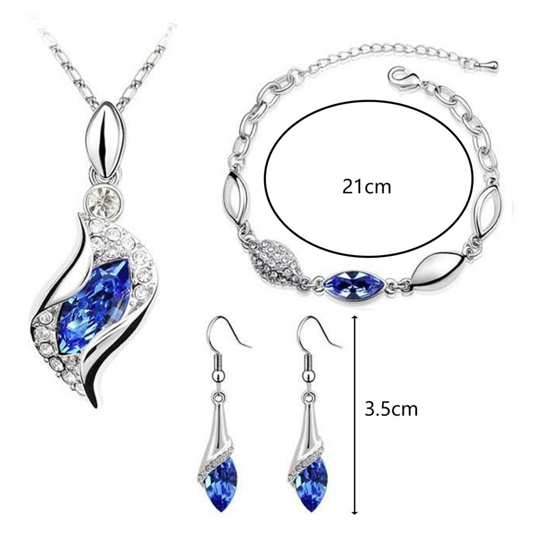 1 Set Beautiful Stylish Women Necklace Alloy Elegant Faux Crystal Decor Women Bracelet for Dating Image 9