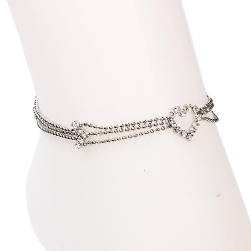 Love Heart Silver Plated Beach Sandal Barefoot Ankle Bracelet Chain Jewelry Charm Image 3