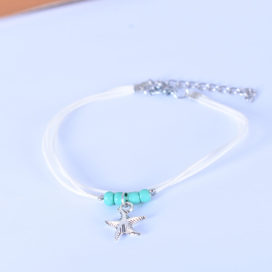 Boho Multi-layer Sea Star Pendant Beads Adjustable Anklet Women Jewelry Bracelet Image 7