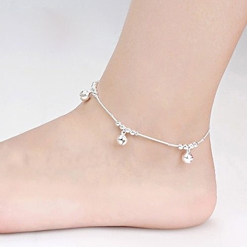 Women Fashion 3Pcs Bells 12 Beads Luxury Chain Ankle Bracelet Beach Anklet Image 2