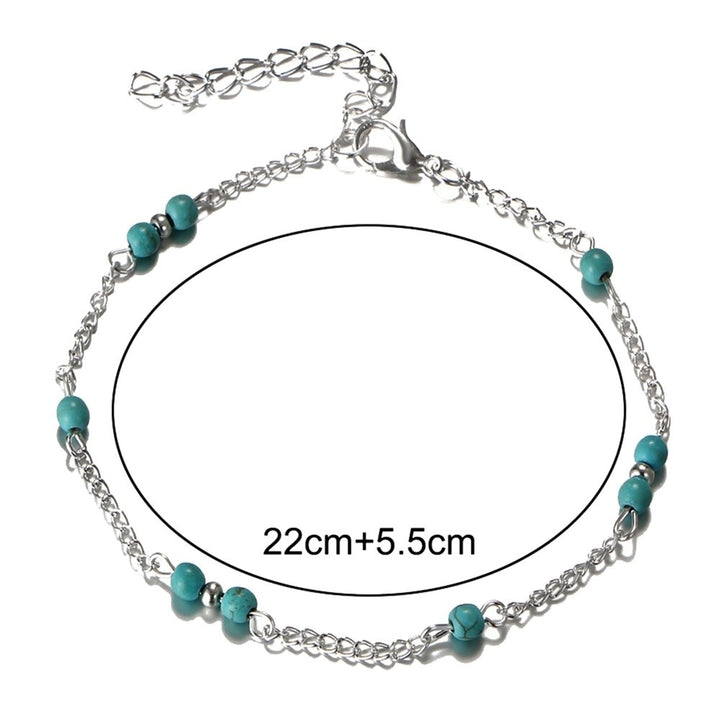 Fashion Women Faux Turquoise Beaded Chain Anklet Ankle Bracelet Beach Jewelry Image 9