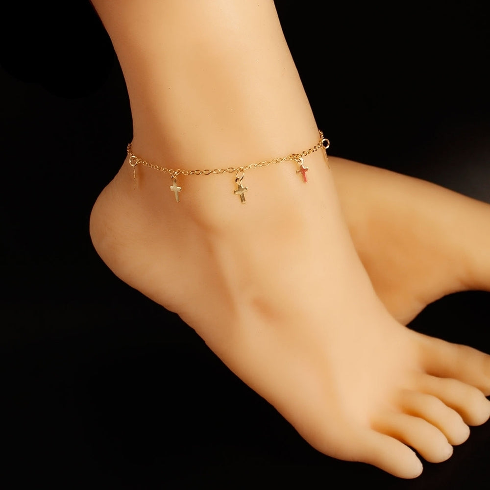 Fashion Cross Charm Anklet Foot Chain Women Sandal Beach Barefoot Ankle Bracelet Image 2